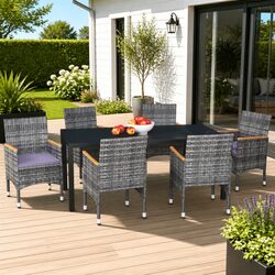 Garden Dining Set: 7 Piece Grey Outdoor Furniture Specifications