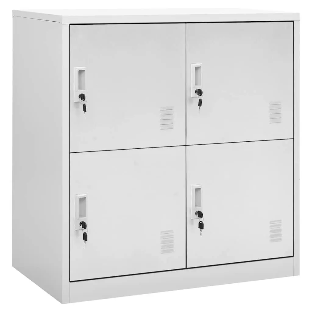 Locker Storage Cabinet 2 pcs Grey Steel Modern Design Organiser Office School