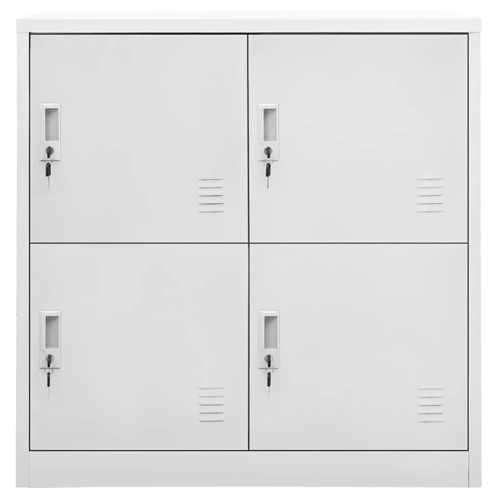 Locker Storage Cabinet 2 pcs Grey Steel Modern Design Organiser Office School