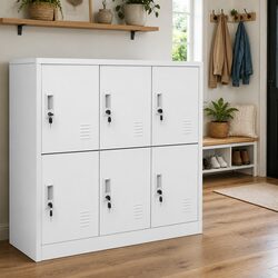 Storage Locker Cabinets Set - 5 Units in Light Grey