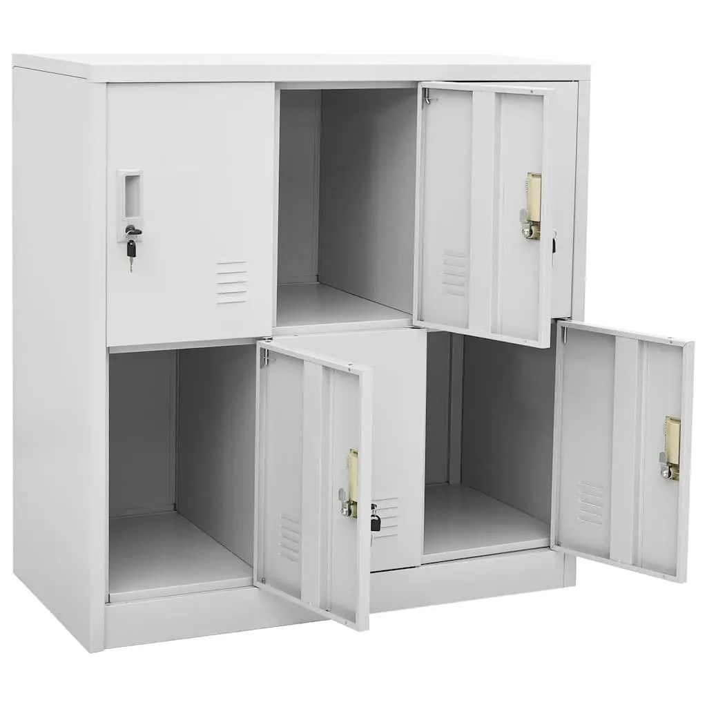 Storage Locker Cabinets Office School 5 Piece Set Grey