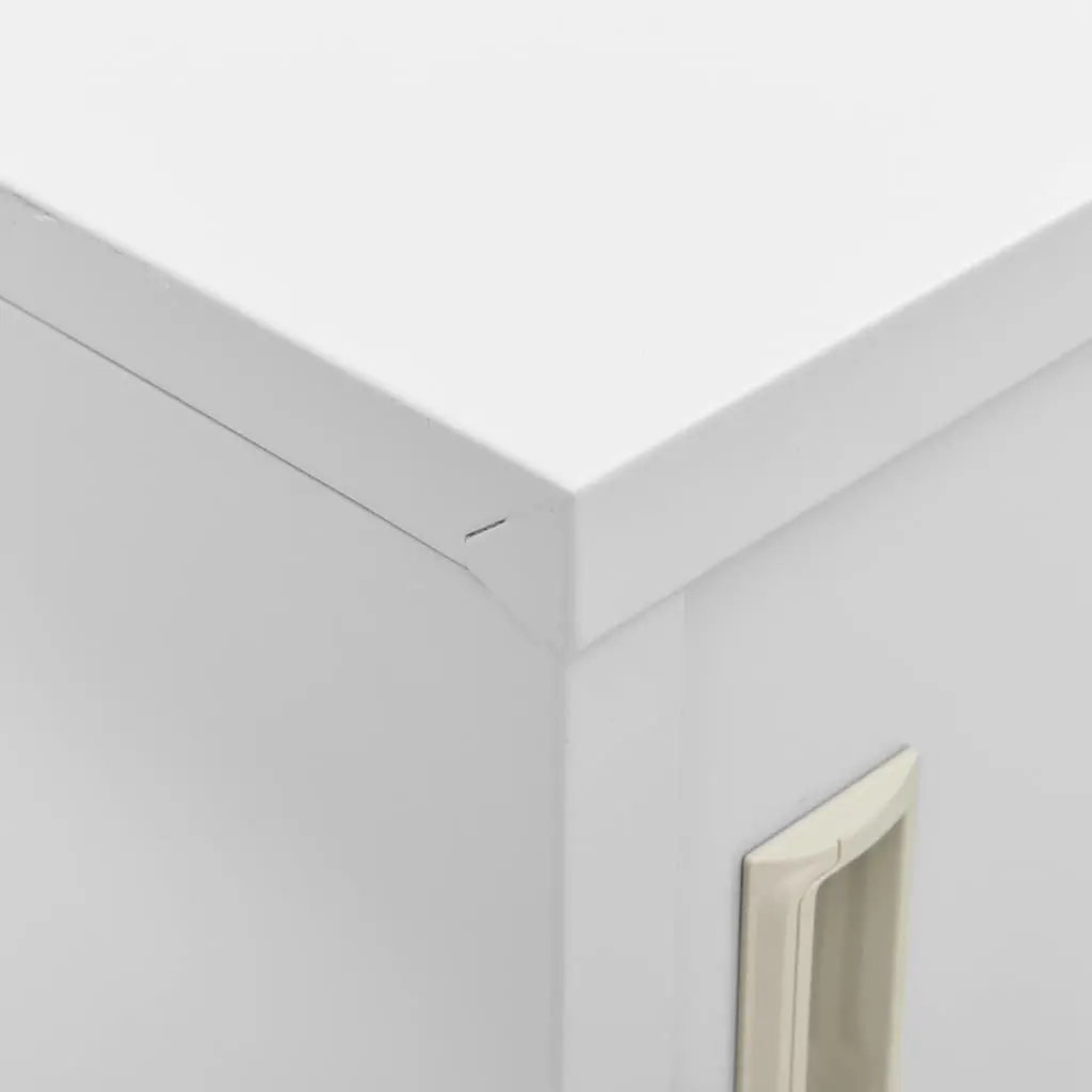 Steel Locker Cabinet Storage Office Cupboard Organiser Grey 2 Piece