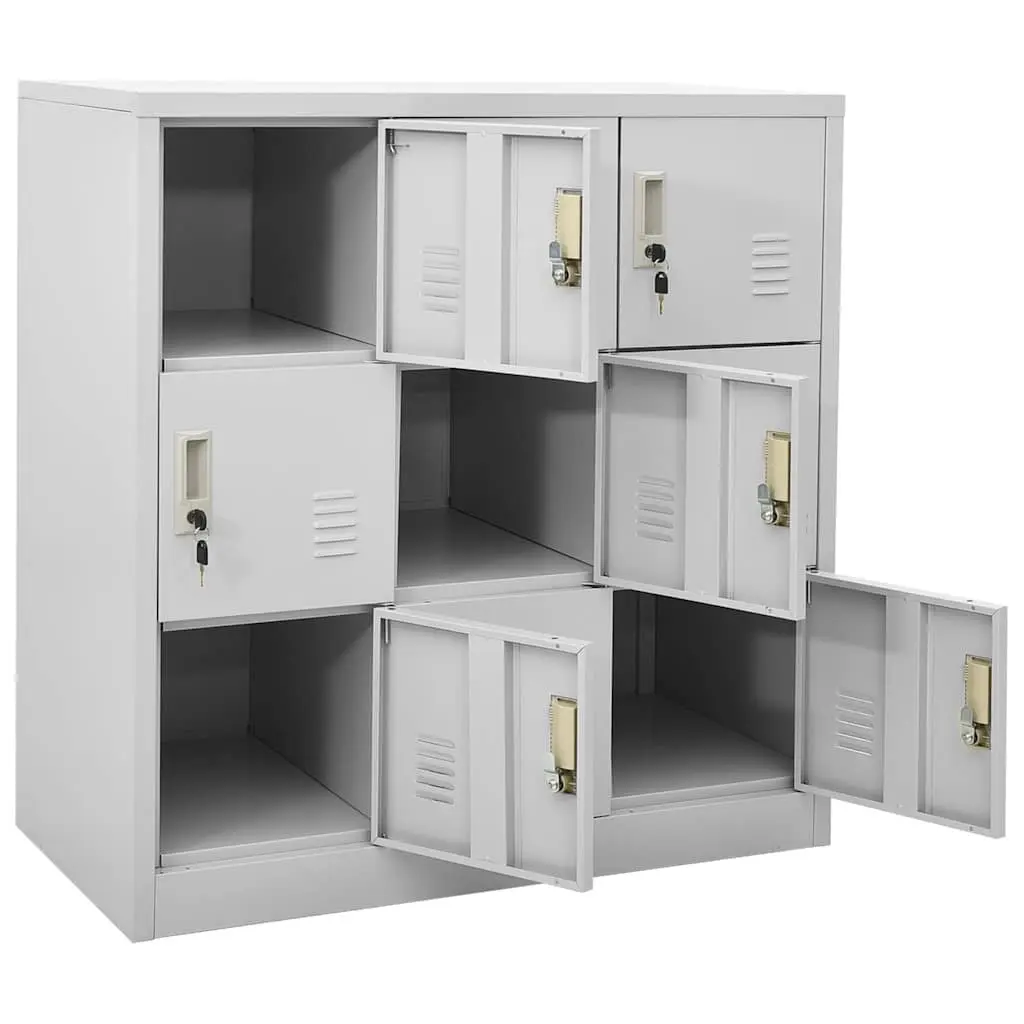 Storage Locker Cabinet Set Office Bedroom Grey Steel 5 Piece