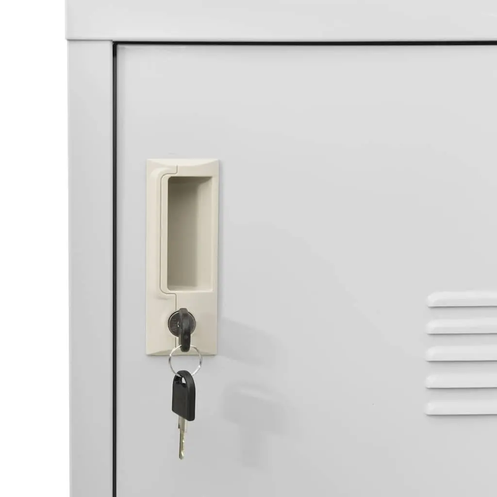 Storage Locker Cabinet Set Office Bedroom Grey Steel 5 Piece