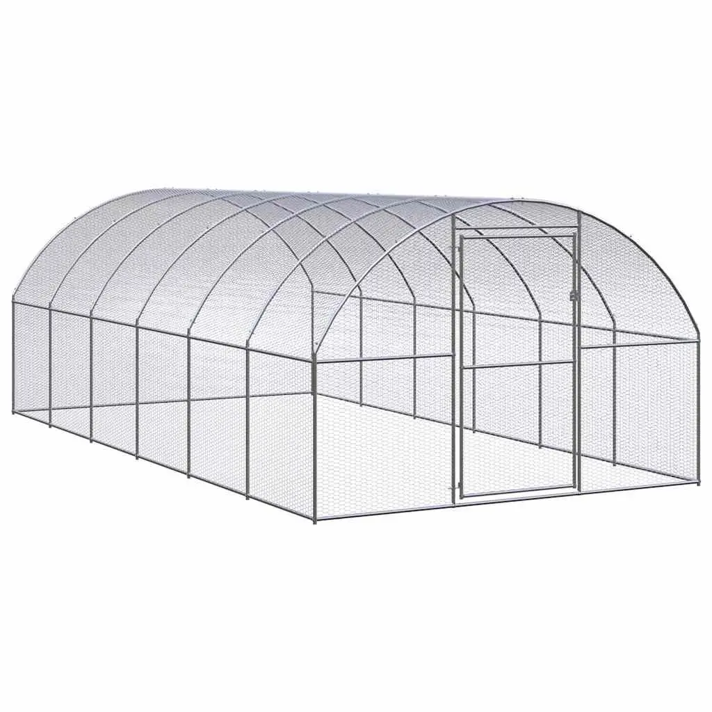 Galvanised Steel Outdoor Animal Enclosure 3x6x2 m for Chickens Hens Ducks and Small Pets