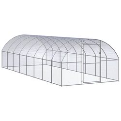 Outdoor Chicken Coop Dimensions 3x8x2m, Galvanised Steel