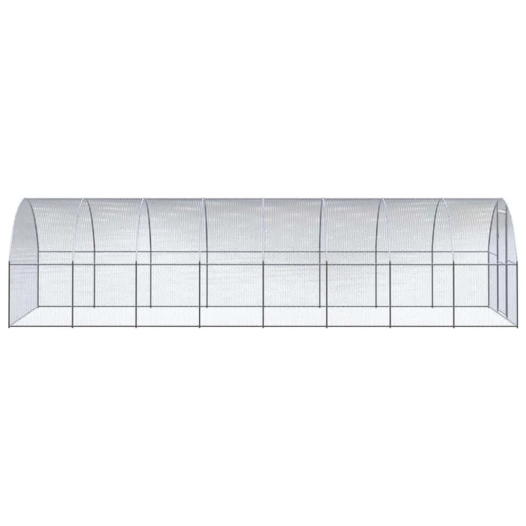 Outdoor Chicken Coop for Backyard Poultry 3x8x2m Galvanised Steel Enclosure Run Pen