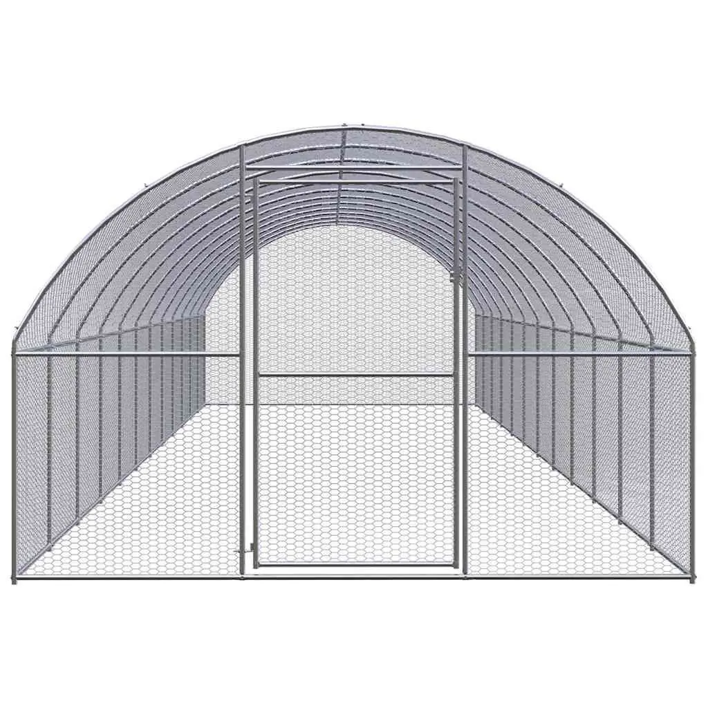 Chicken Coop Outdoor 3x12x2m Galvanised Steel Enclosure Run for Poultry Ducks Hens