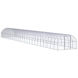 Chicken Coop Run - Dimensions 3 x 24 x 2 m, Galvanised Steel