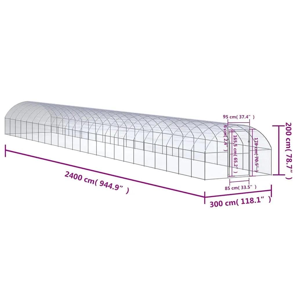 Outdoor Chicken Coop Run Galvanised Steel Poultry Enclosure Small Animal Habitat