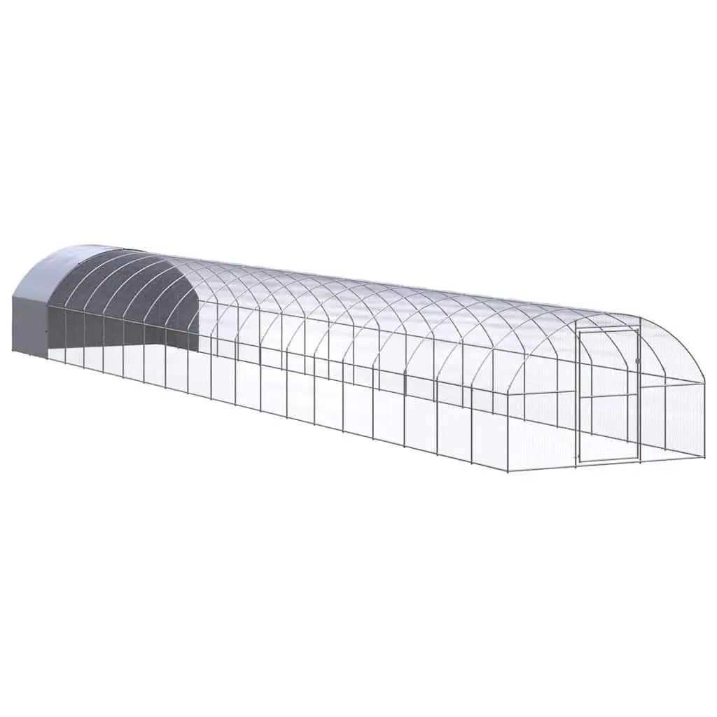 Outdoor Chicken Coop 3x20x2m Galvanised Steel Poultry Run Enclosure Small