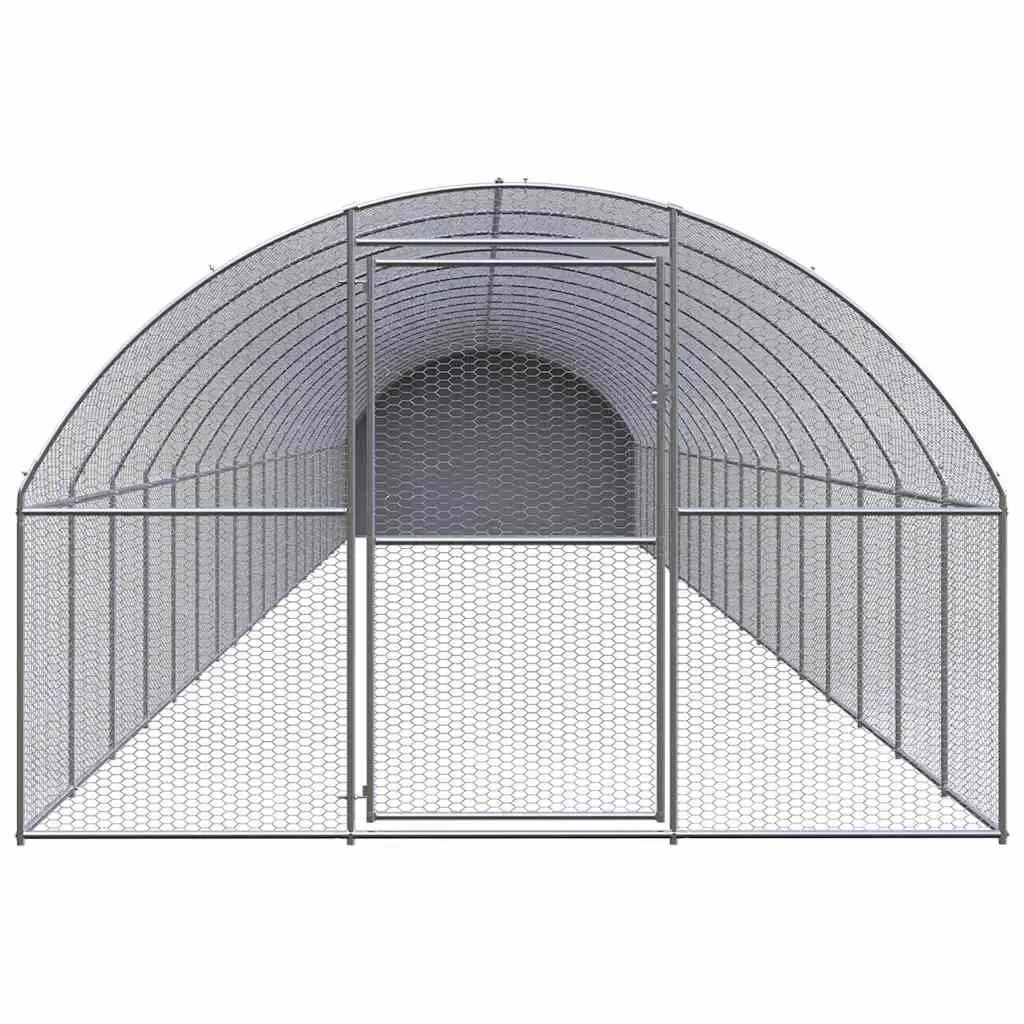 Outdoor Chicken Coop 3x20x2m Galvanised Steel Poultry Run Enclosure Small