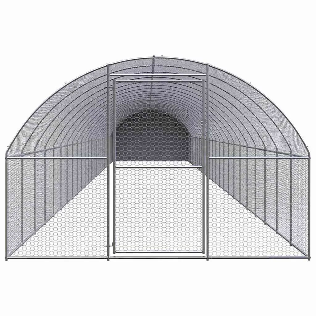 Outdoor Chicken Coop for Backyard Poultry 3x24x2m Galvanised Steel Enclosure