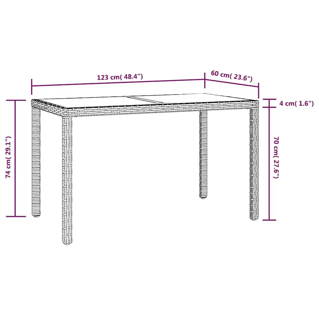 Garden Dining Set Outdoor Furniture 3 Piece Black