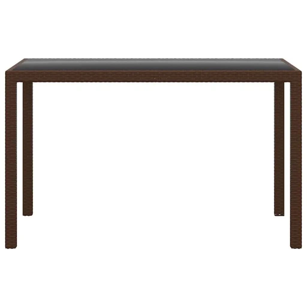3 Piece Garden Dining Set Poly Rattan Outdoor Table Chairs with Cushions Brown