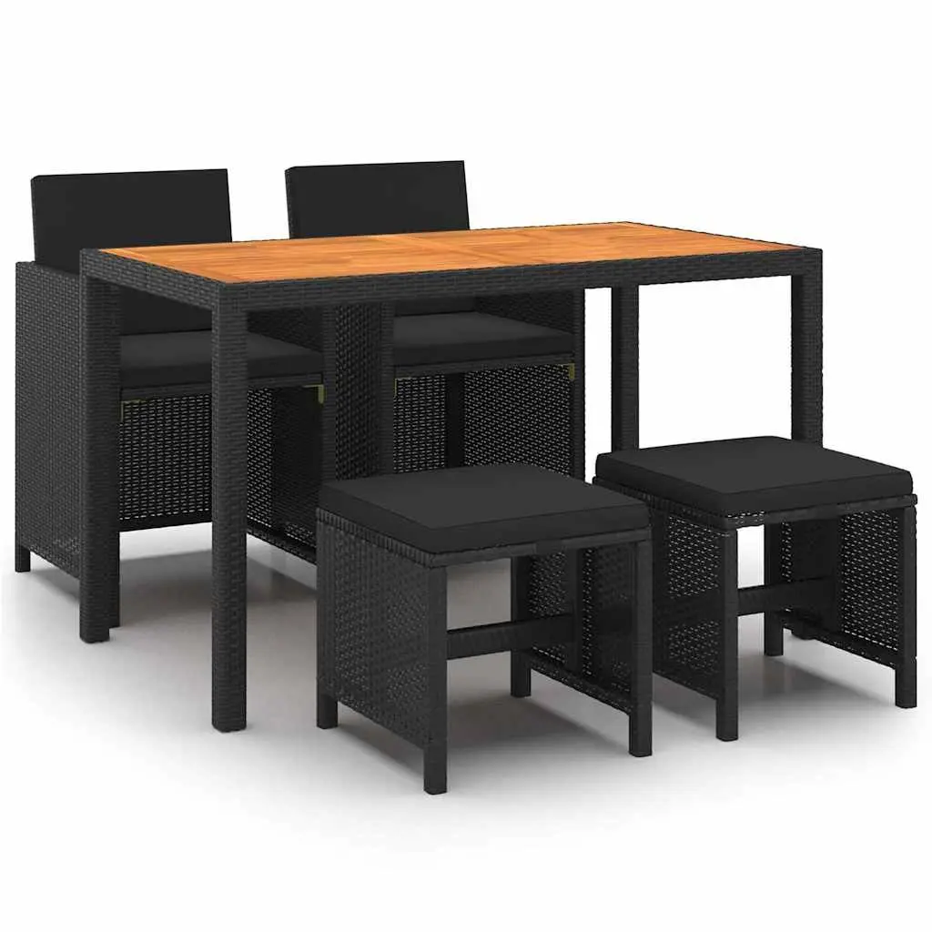 5 Piece Outdoor Dining Set with Acacia Wood Table