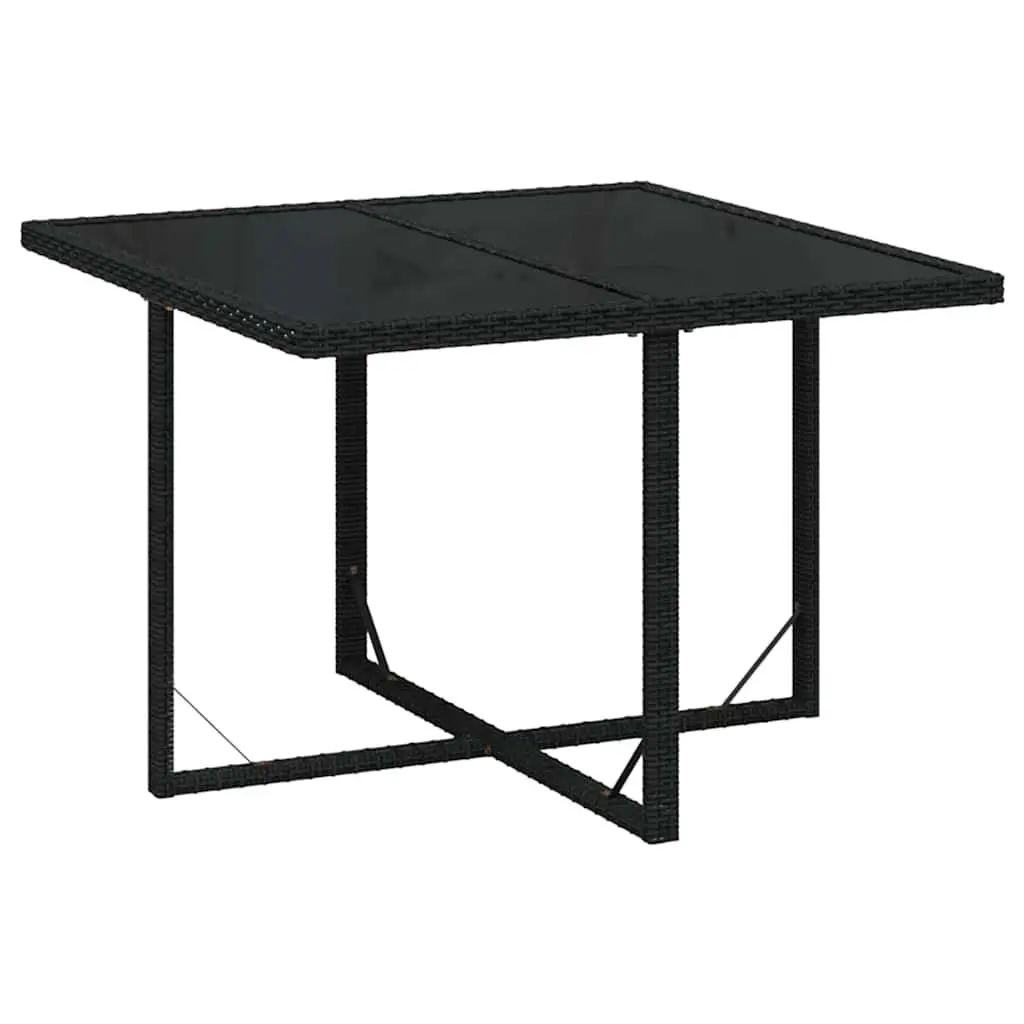 5 Piece Outdoor Dining Set Patio Furniture Black PE Rattan with Cushions