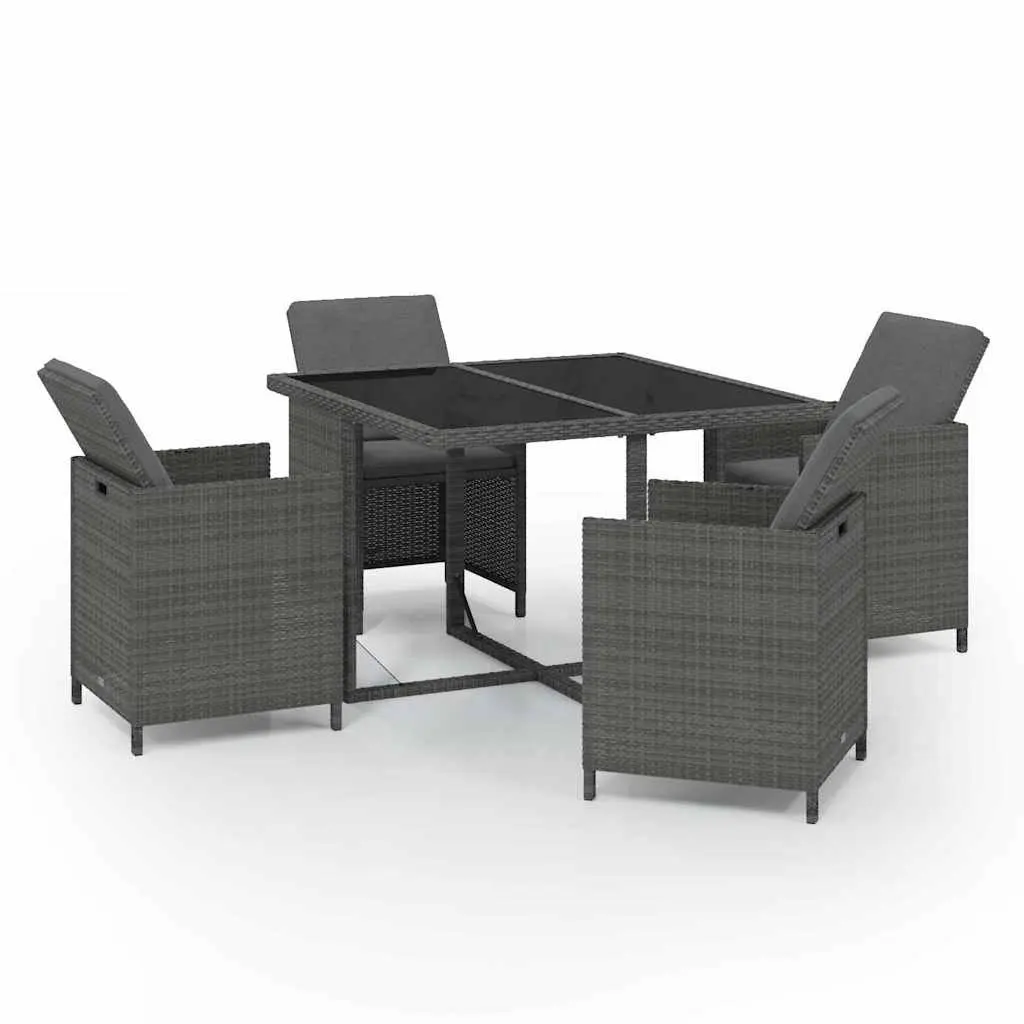 5 Piece Garden Dining Set Outdoor Patio Furniture Grey