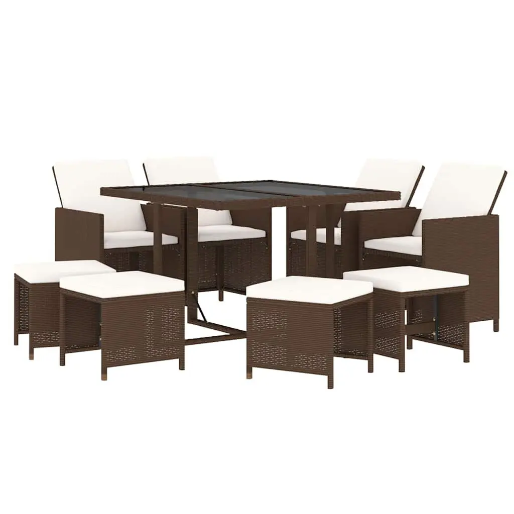 9 Piece PE Rattan Outdoor Dining Set