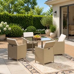Garden Dining Set Specifications: 5-Piece Outdoor Furniture