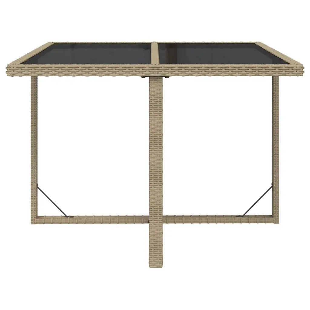 Garden Dining Set 9 Piece Outdoor Patio Furniture PE Rattan Beige with Cushions