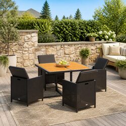 Specifications of the Black 5-Piece Outdoor Dining Set