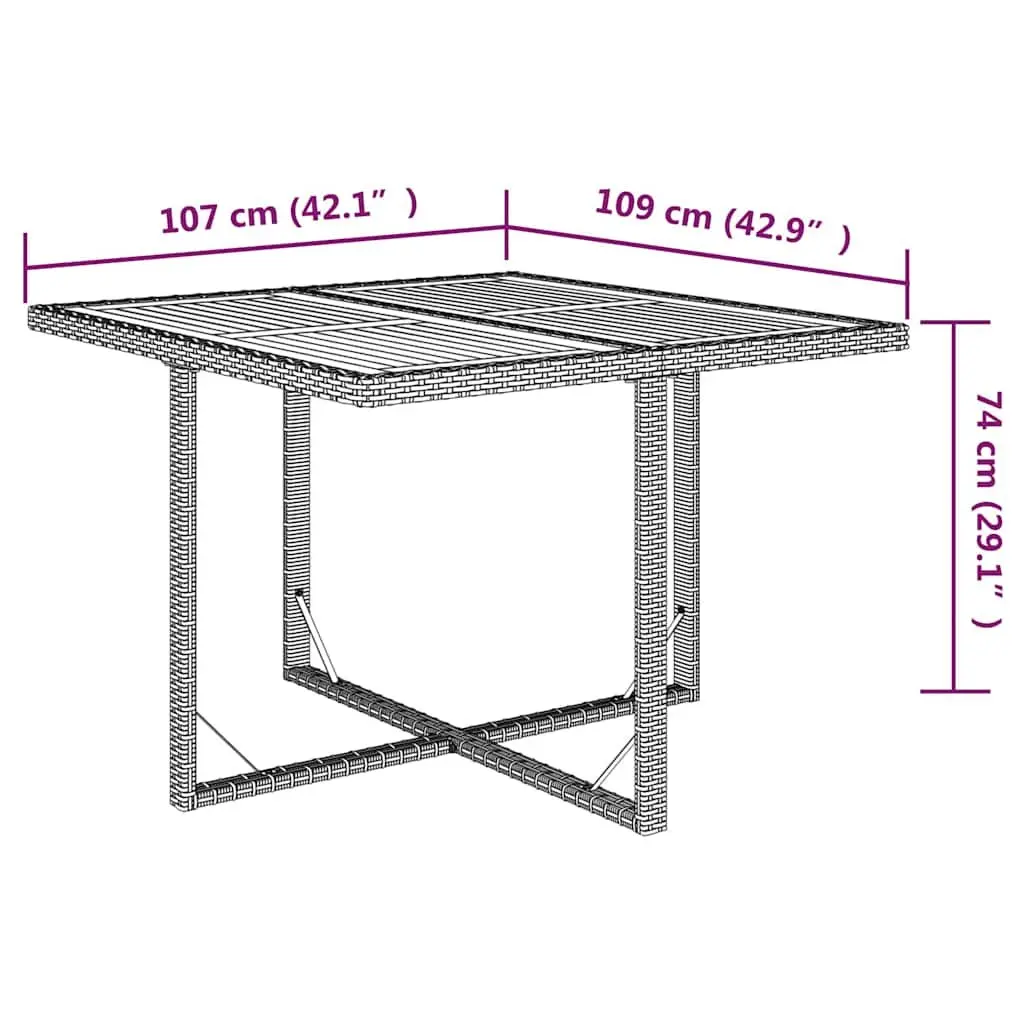 Garden Dining Set 9 Piece Outdoor Furniture for Patio and Garden Beige