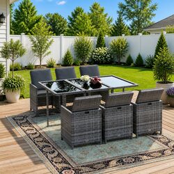 Specifications of 7 Piece Outdoor Rattan Dining Set