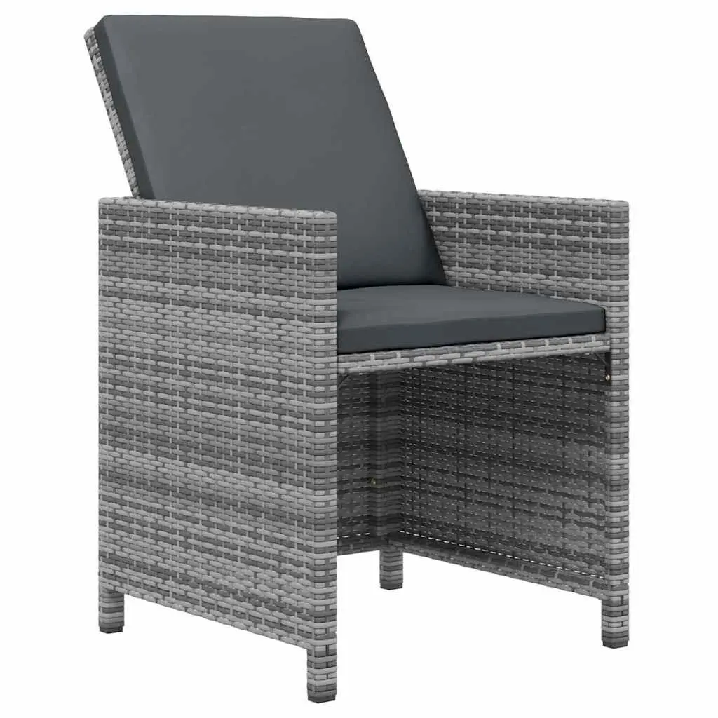 Garden Dining Set Outdoor Use 7 Piece Rattan Grey with Cushions