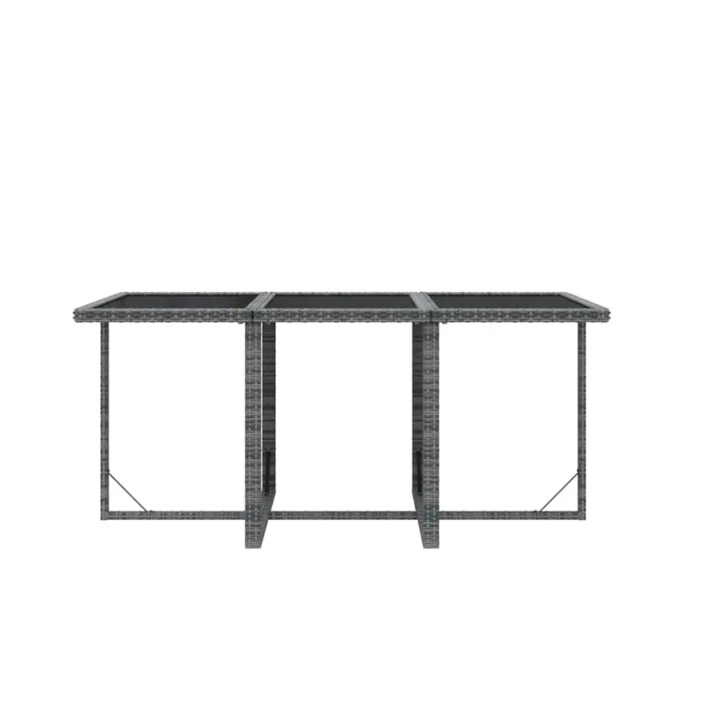 Garden Dining Set Outdoor Use 7 Piece Rattan Grey with Cushions