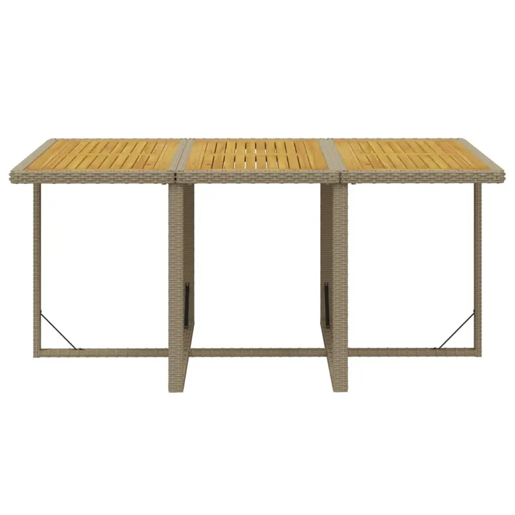 Garden Dining Set Outdoor Furniture 11 Piece PE Rattan Patio Table Chairs Beige