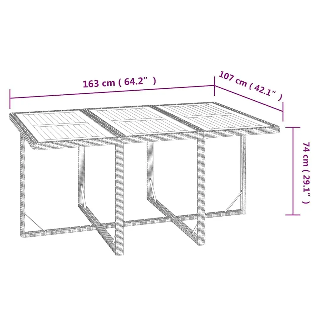 Garden Dining Set Outdoor Furniture 11 Piece PE Rattan Patio Table Chairs Beige