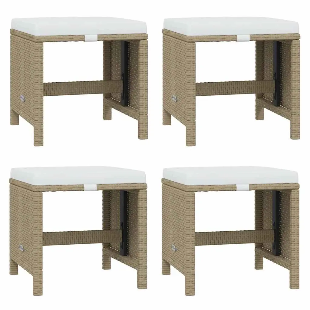 Garden Dining Set Outdoor Furniture 11 Piece Poly Rattan Beige Patio Table
