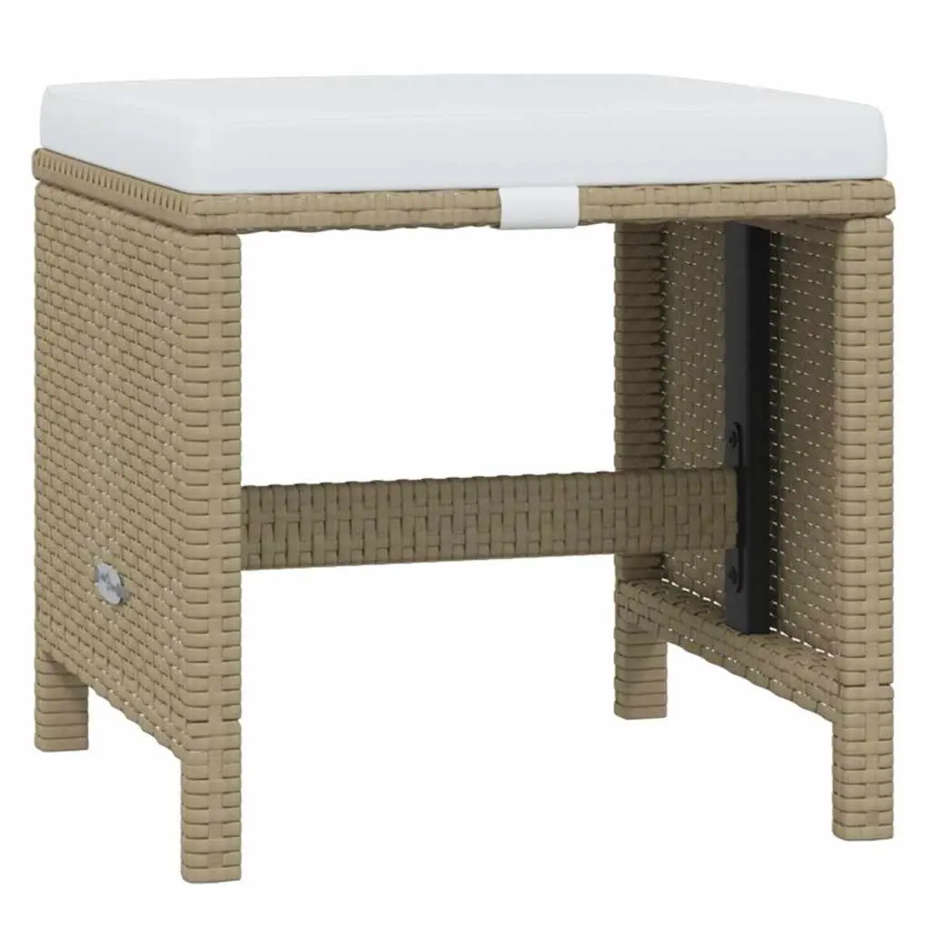 Garden Dining Set Outdoor Furniture 11 Piece Poly Rattan Beige Patio Table