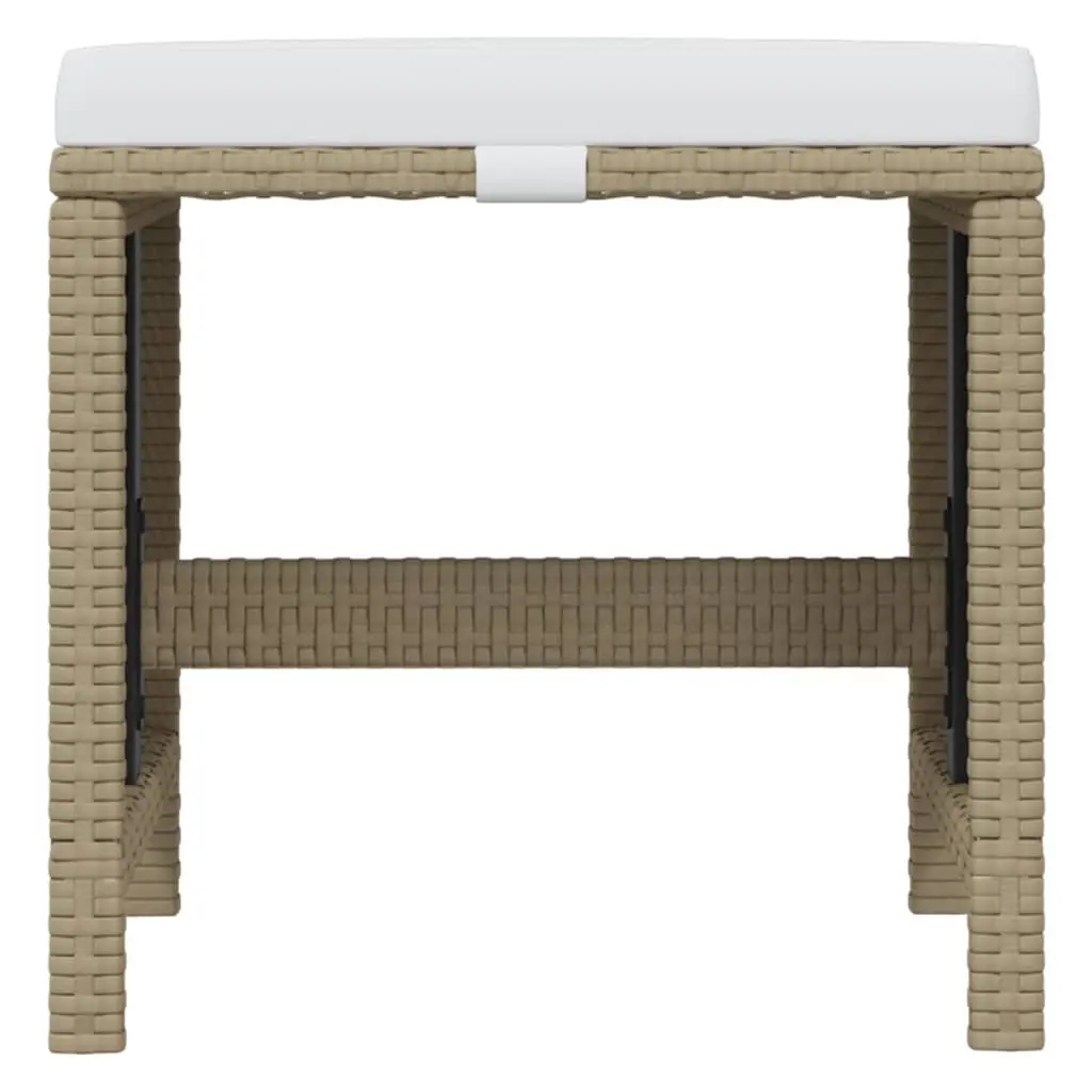 Garden Dining Set Outdoor Furniture 11 Piece Poly Rattan Beige Patio Table