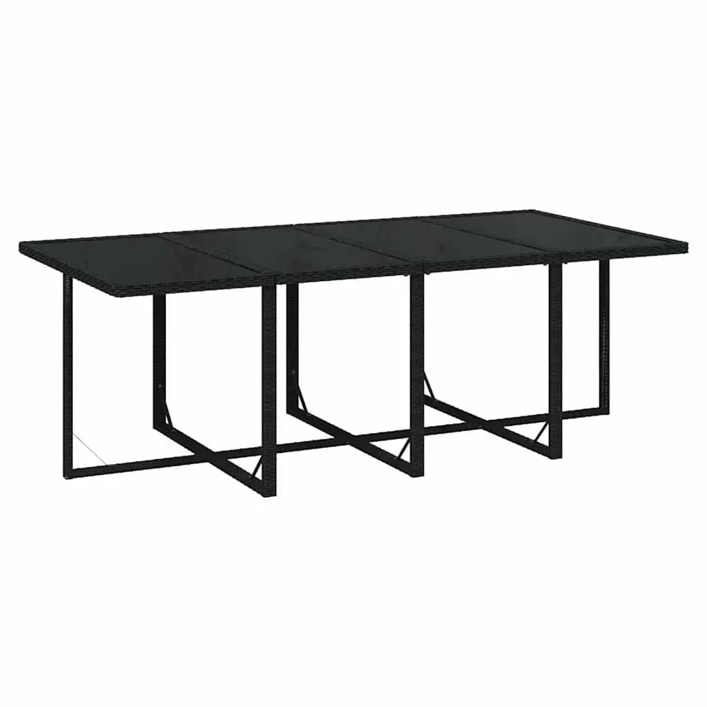 Outdoor Garden Dining Set 9 Piece Patio Furniture Black Poly Rattan