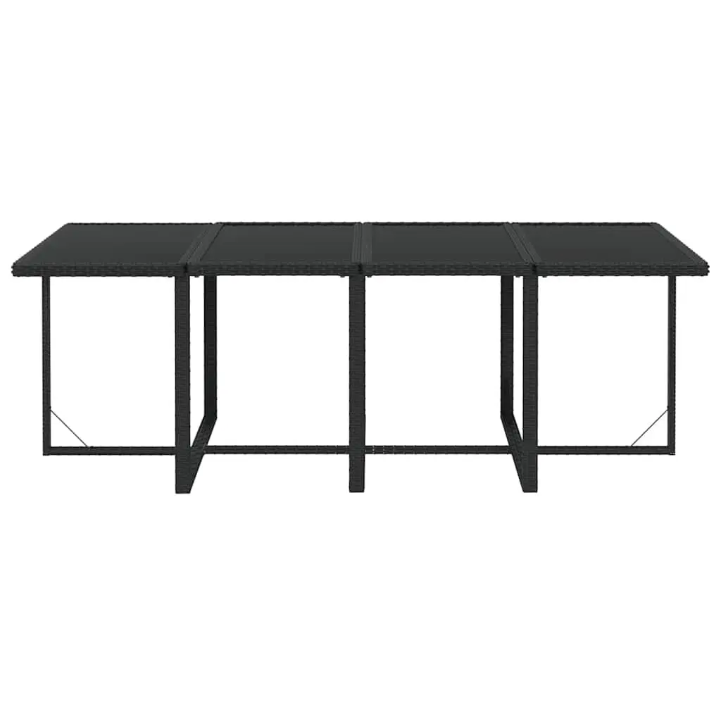 Outdoor Garden Dining Set 9 Piece Patio Furniture Black Poly Rattan