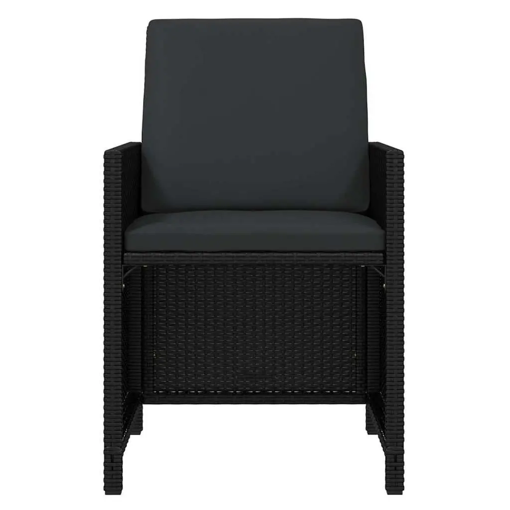 Outdoor Garden Dining Set 15 Piece Black PE Rattan Patio Furniture