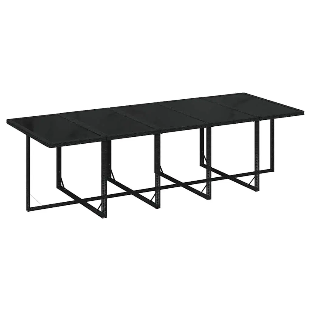 Outdoor Garden Dining Set 15 Piece Black PE Rattan Patio Furniture