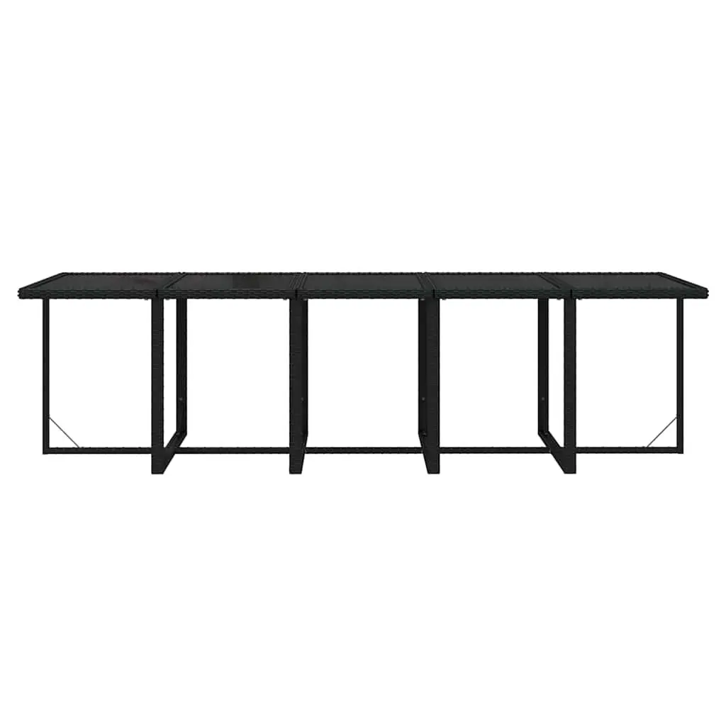 Outdoor Garden Dining Set 15 Piece Black PE Rattan Patio Furniture