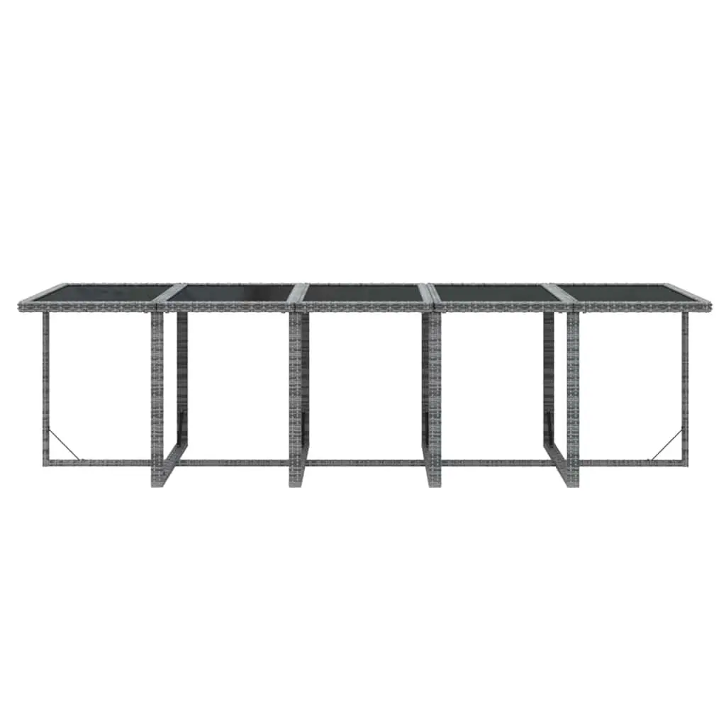Garden Dining Set Outdoor Patio Furniture 11 Piece Grey PE Rattan with Cushions