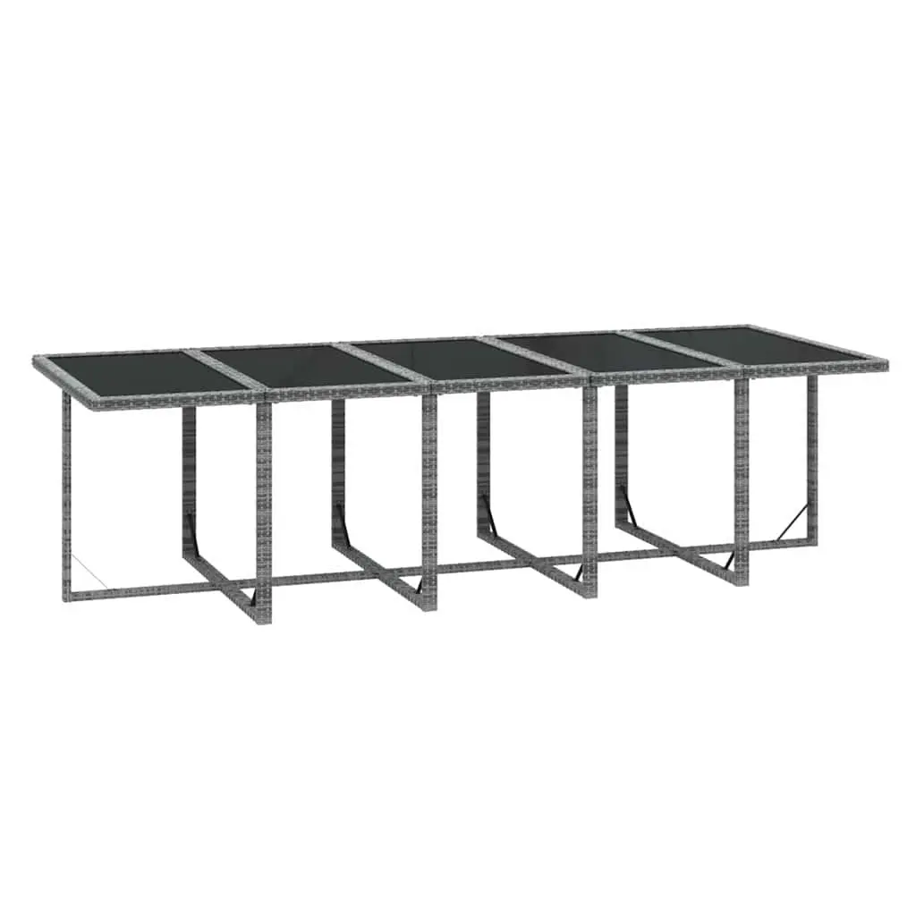 15 Piece Garden Dining Set Outdoor Use Grey Poly Rattan with Cushions