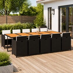 Specifications of 11-Piece Outdoor Dining Set: Black Rattan