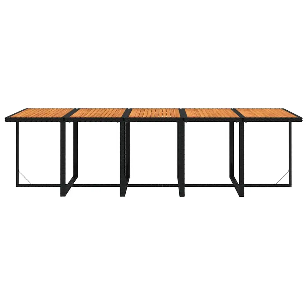 Garden Furniture Set 11 Piece Outdoor Dining Black PE Rattan with Cushions