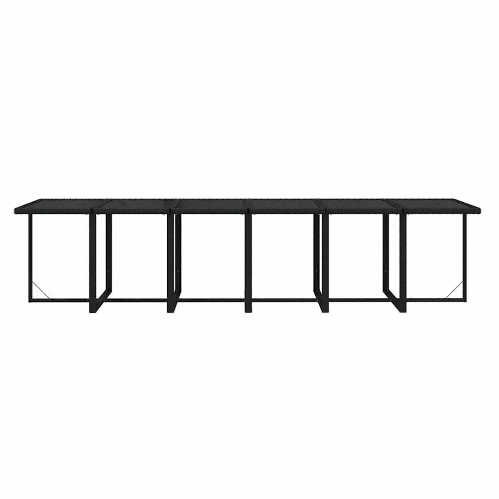 17 Piece Outdoor Dining Set Poly Rattan Furniture with Cushions for Garden and Patio Black