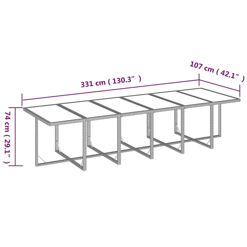 17 Piece Outdoor Dining Set Poly Rattan Furniture with Cushions for Garden and Patio Black