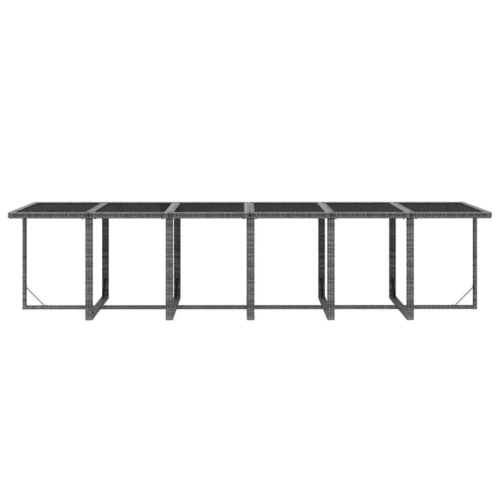 Garden Dining Set Outdoor Use 17 Piece Grey Poly Rattan with Cushions