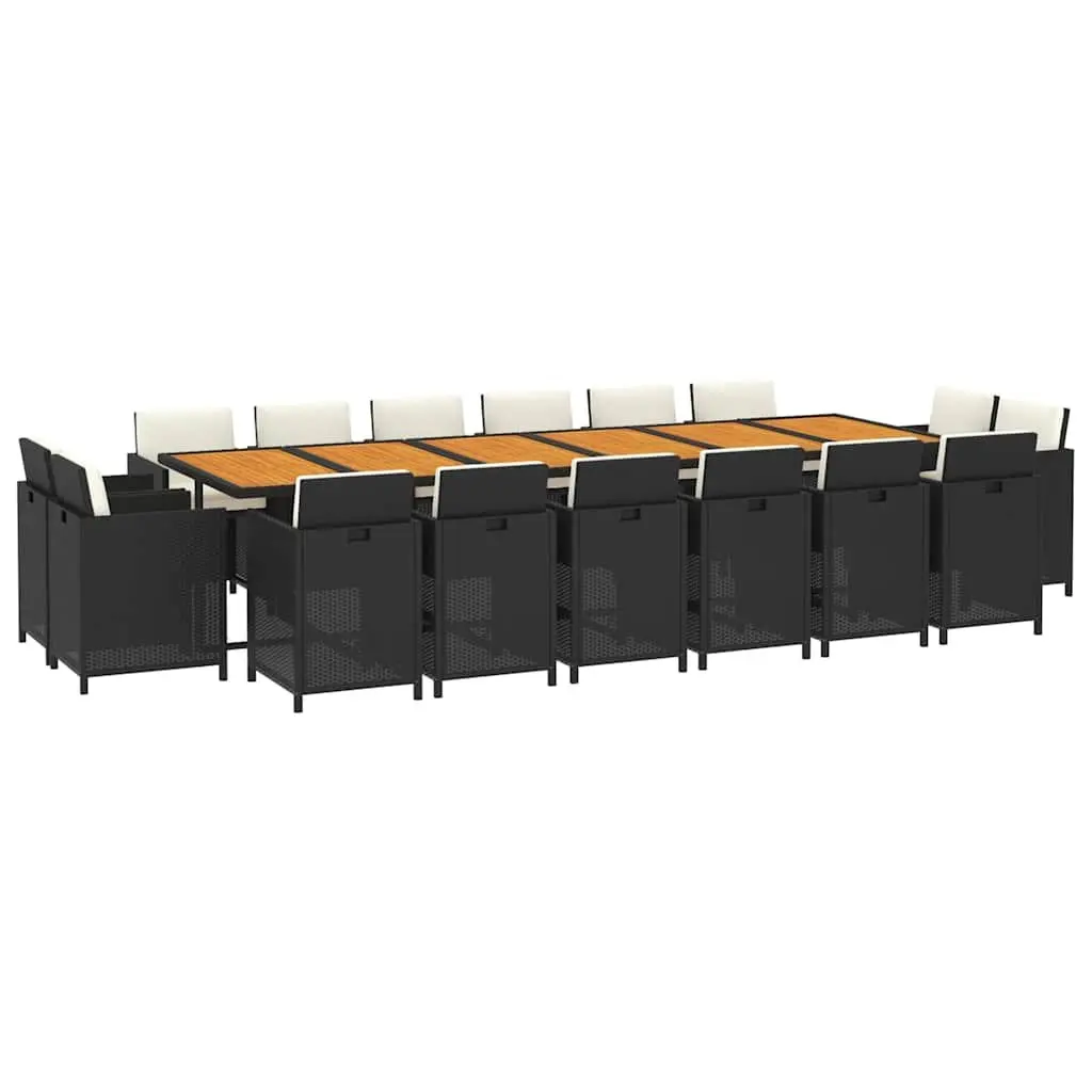 17-Piece Garden Dining Set in Black