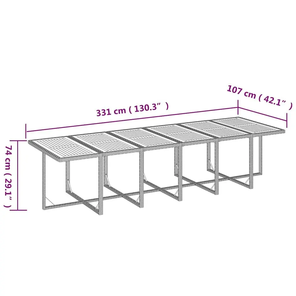 17-Piece Garden Dining Set in Black