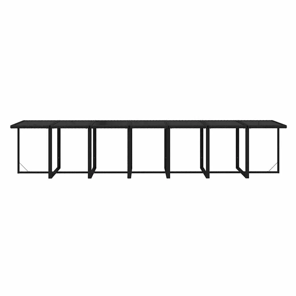 Garden Dining Set Outdoor Use 15 Piece Poly Rattan Furniture Black with Cushions